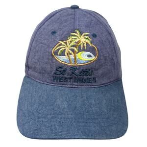 St. Kitts West Indies Baseball Cap Blue One Size Adjustable Embroidered Rima